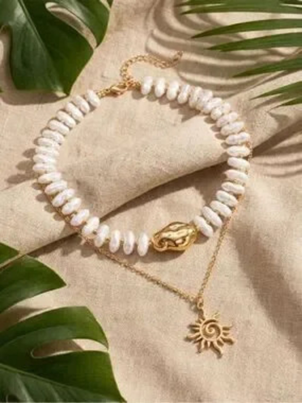 Pearl?Bead Statement Necklace N2261